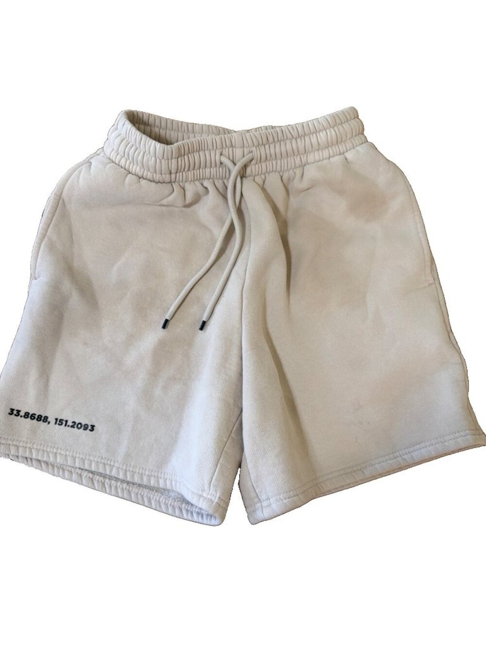 Meshki Women’s Shorts Size XS Cream Terry Fleece Elastic Waist Drawstring